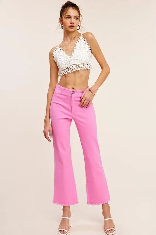 LA MIEL Soft Washed Stretchy High Rise Pants