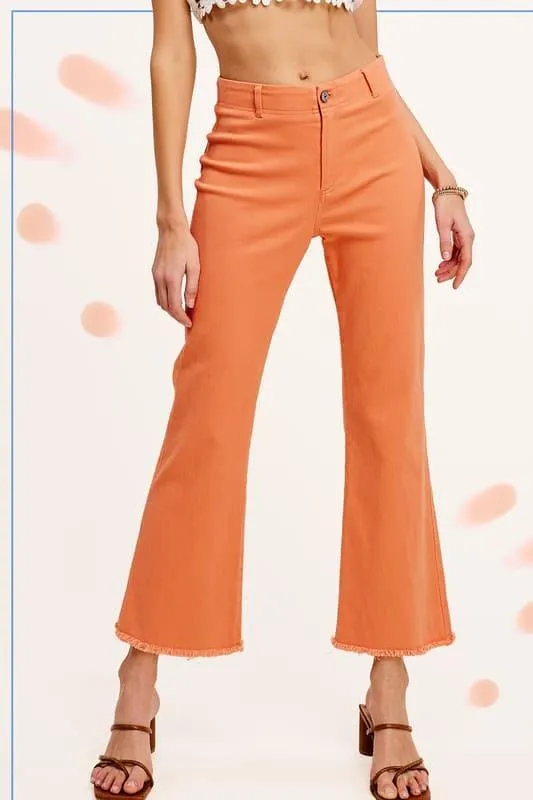 LA MIEL Soft Washed Stretchy High Rise Pants