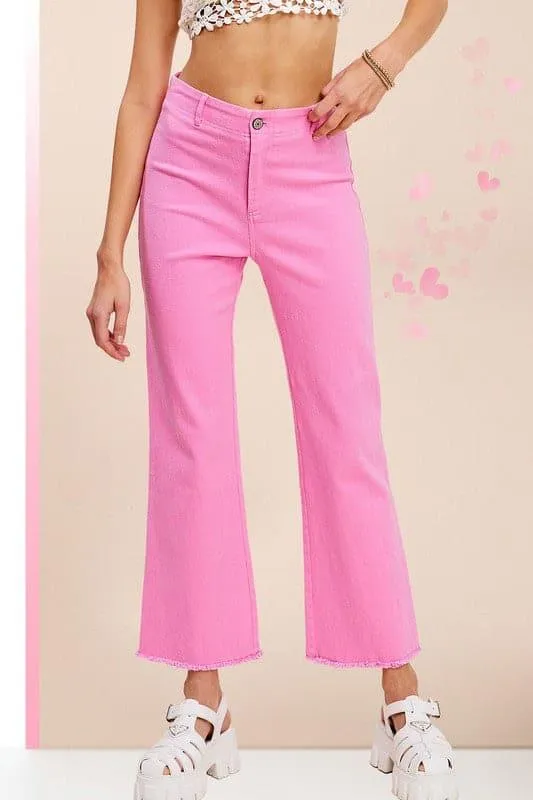 LA MIEL Soft Washed Stretchy High Rise Pants