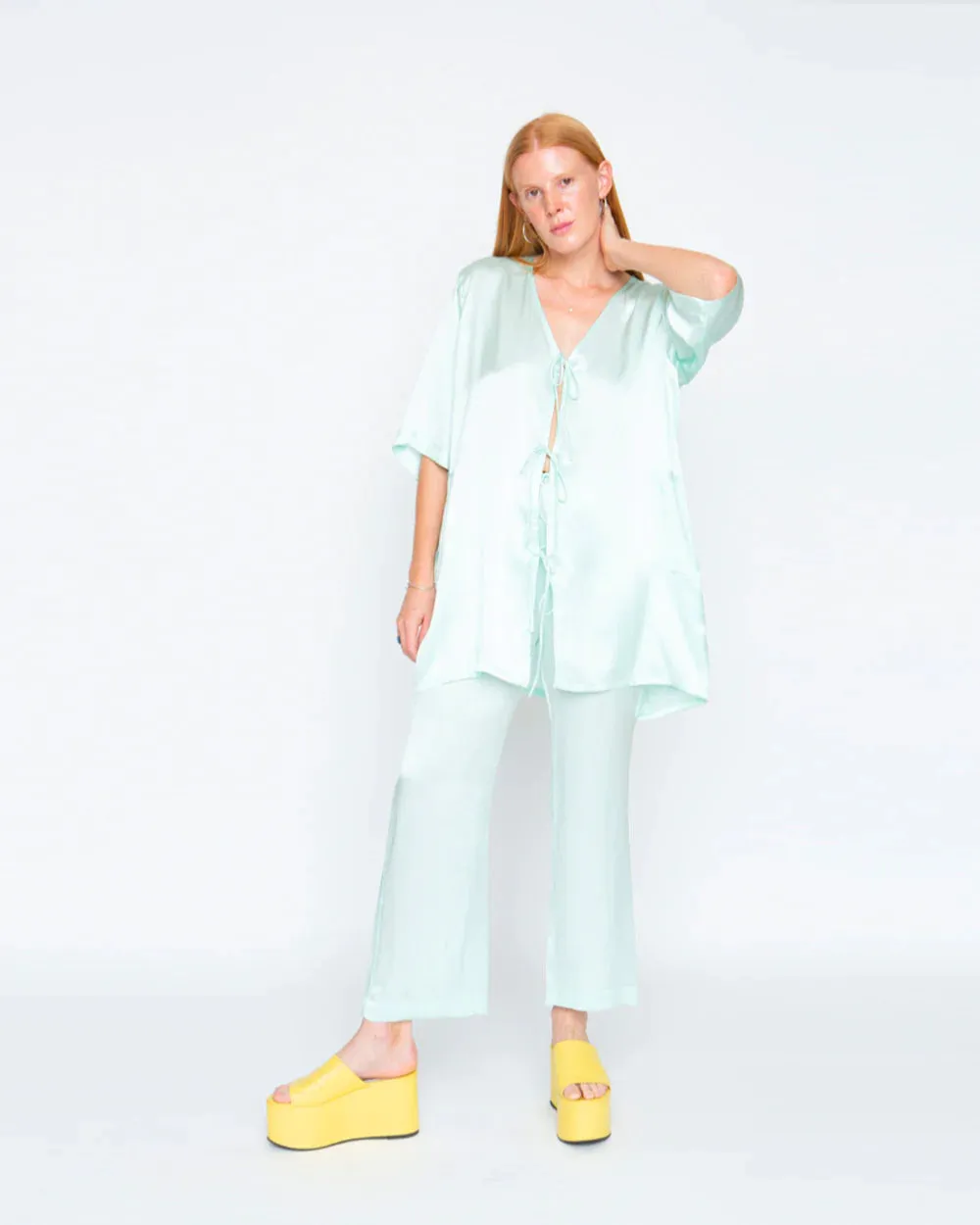 Lily Forbes - Milica Tie Top: Mint