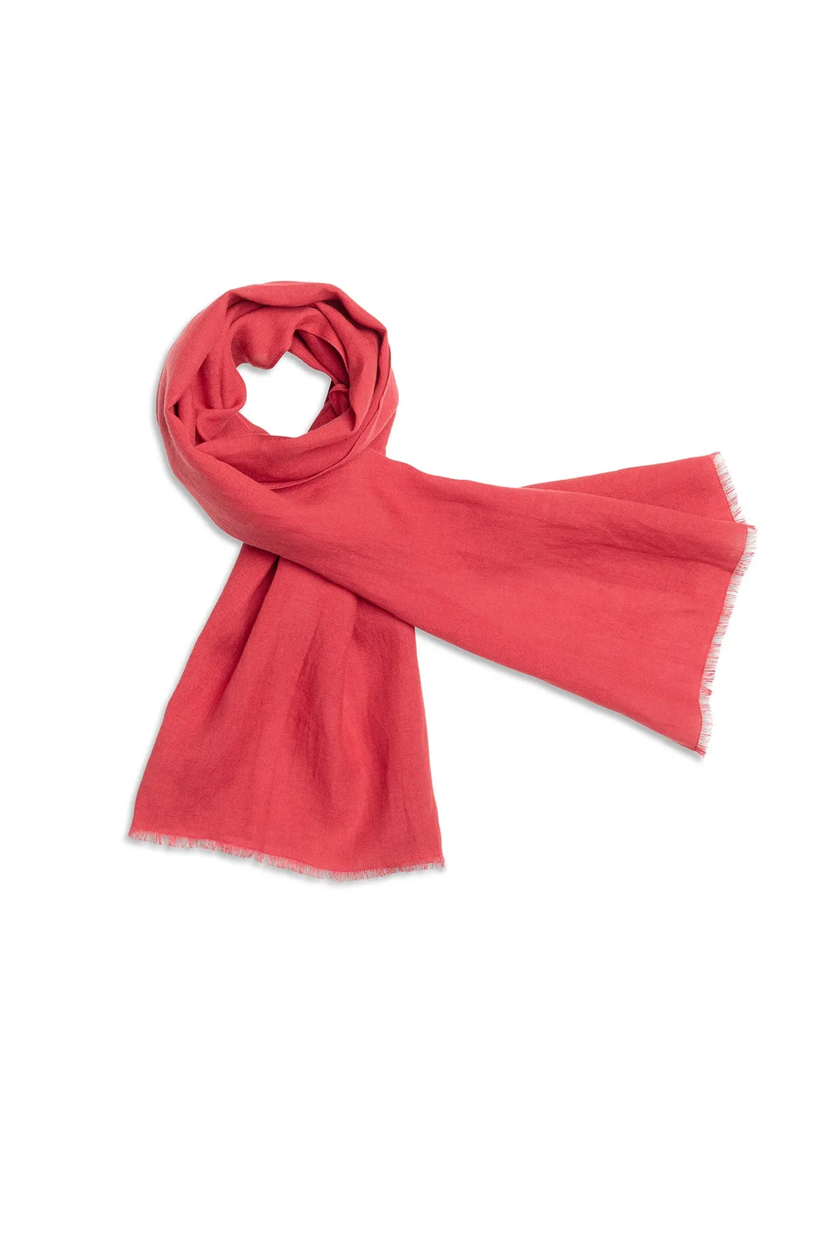 Linen scarf made - in France (ROUGE)