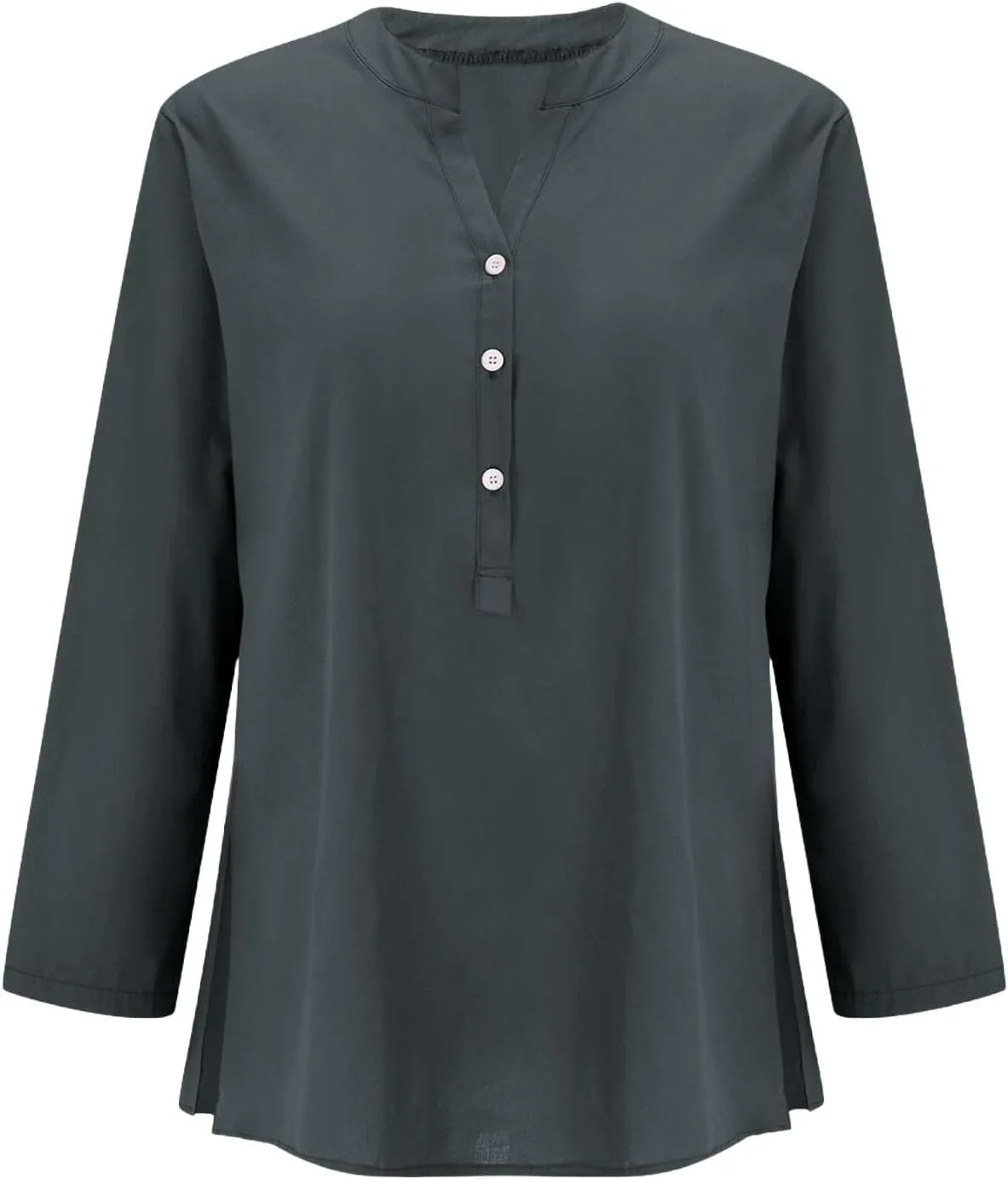 Linen Shirt for Women Half Sleeve Button Oversize T Shirt Lightweight Summer Fashion Tops Causal Dressy Daily Top