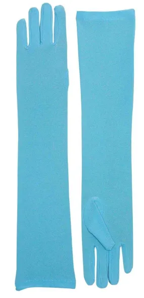 Long Light Blue Adult Female Costume Nylon Dress Gloves