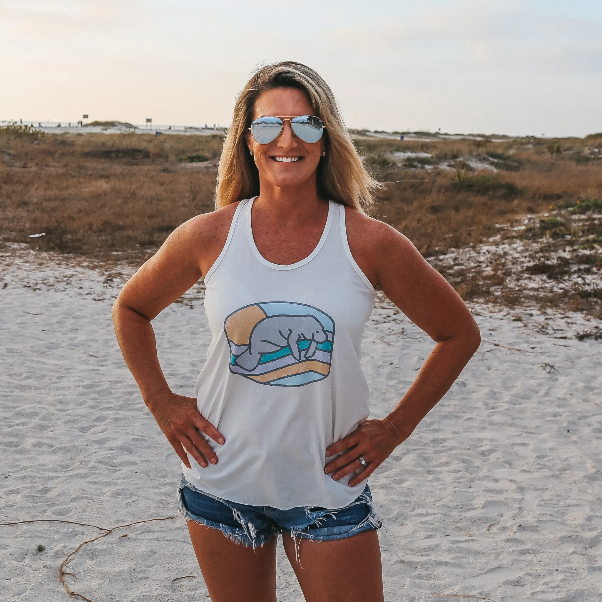 MANATEE FLOWY TANK - WHITE