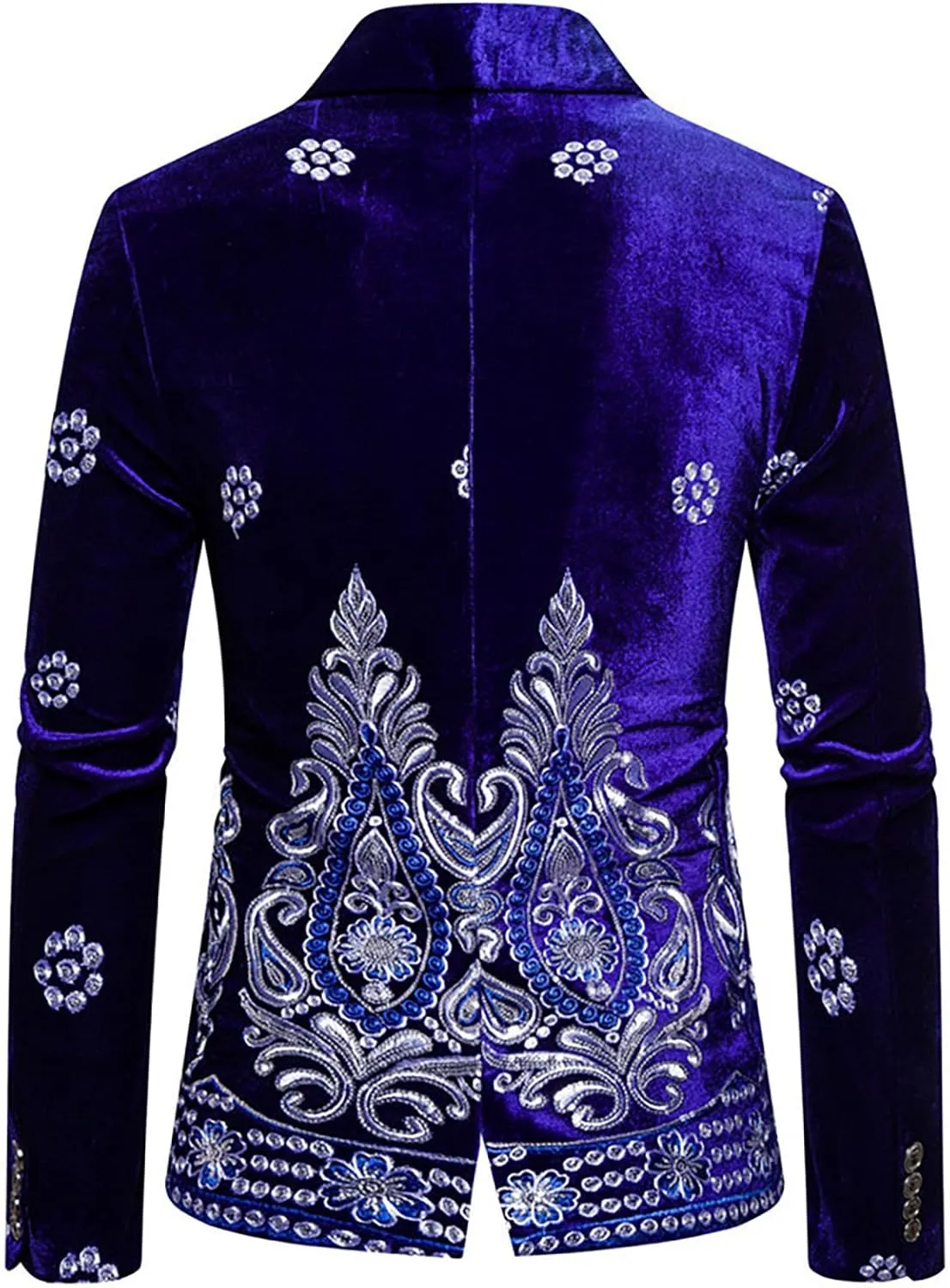 Mens Blazers Velvet Ethnic Style Tuxedo Trend Gold Thread Embroidery Performance Suit Casual Slim Fit Dinner Dress