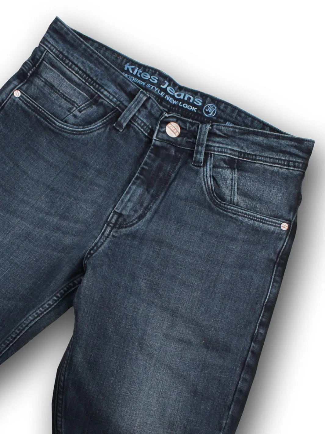 Men's Cotton Straight Slim Fit Original Jeans Dark Blue - J04
