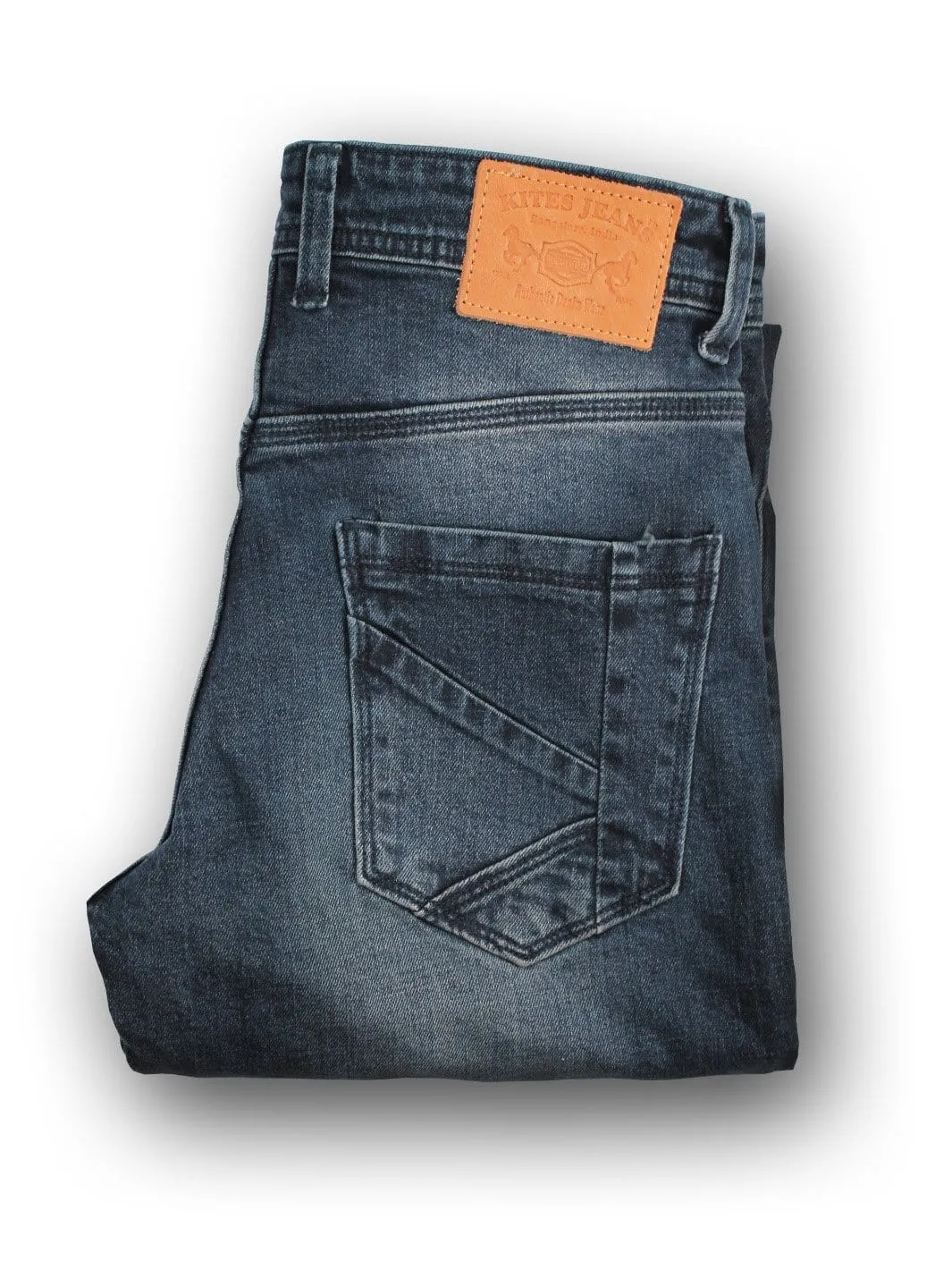 Men's Cotton Straight Slim Fit Original Jeans Dark Blue - J04