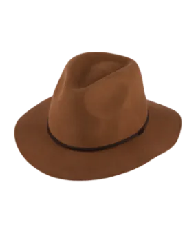 Mens Mid Brim Fedora Rajah CHESTNUT