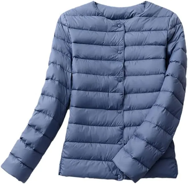O-Neck Warm Women'S Ultra Light Weight Short Down Jacket Winter Portable Puffer Jackets