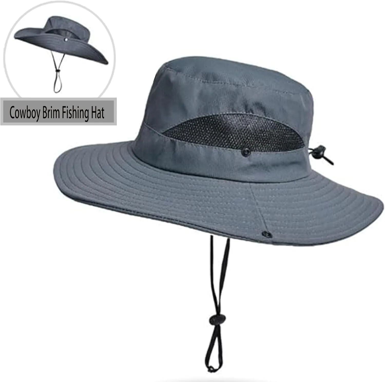 Outdoor Wide-Brim Sun Hat Men Women Sun Protection with Breathable Mesh - Bucket Hat for Fishing, Beach, Hiking, and Travel