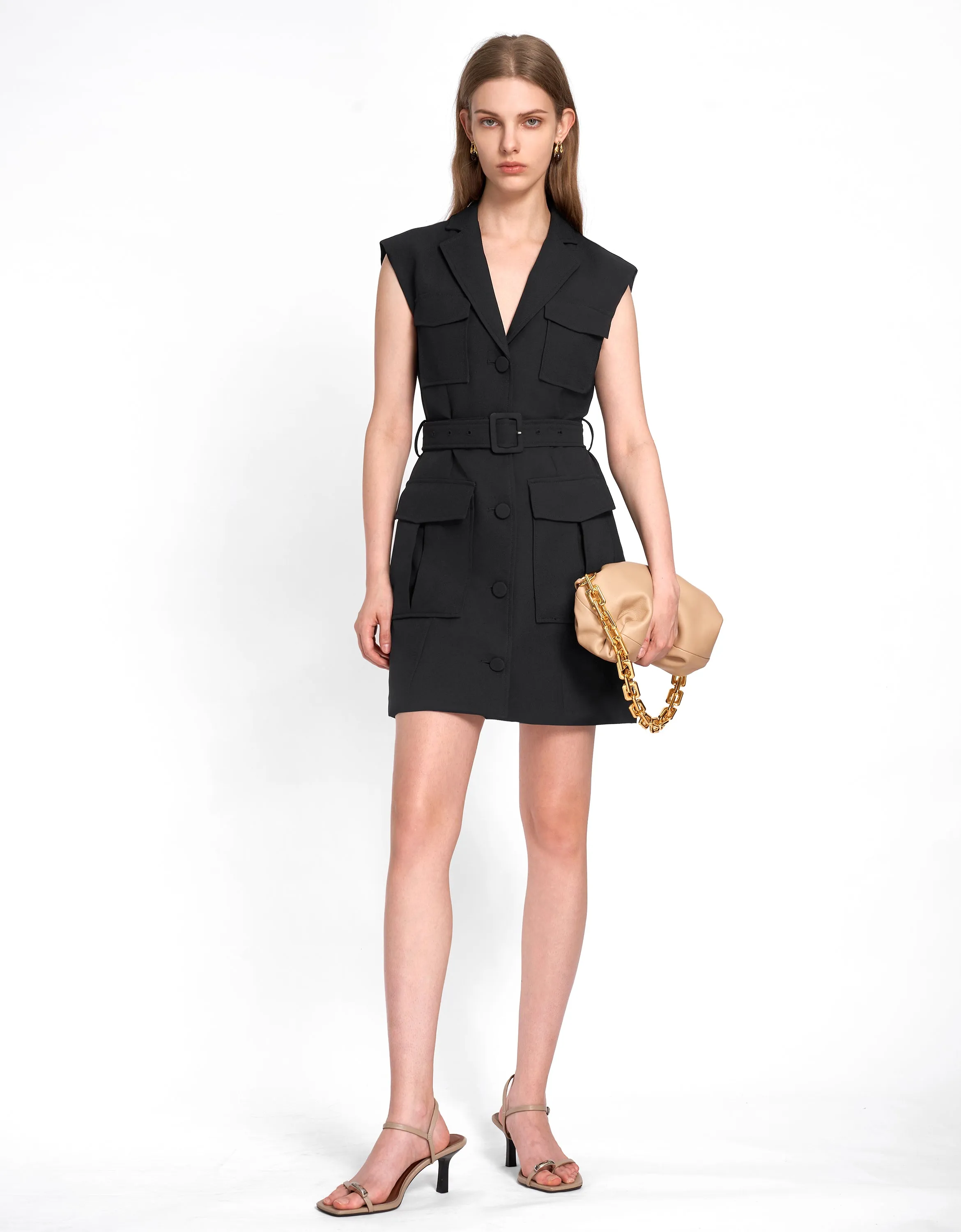 Patch Pocket Belt Dress