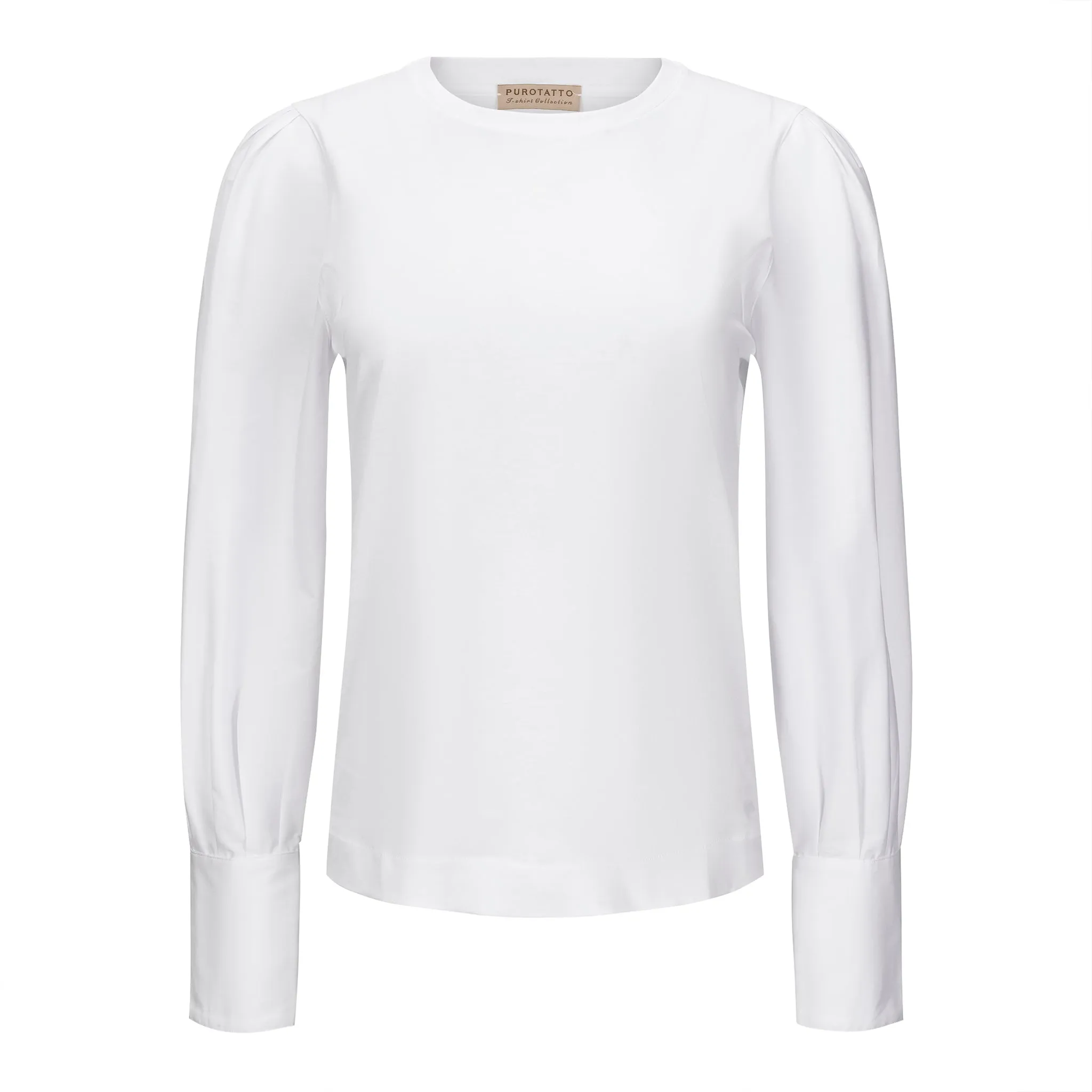 Puffed Sleeve Cotton Blouse - White