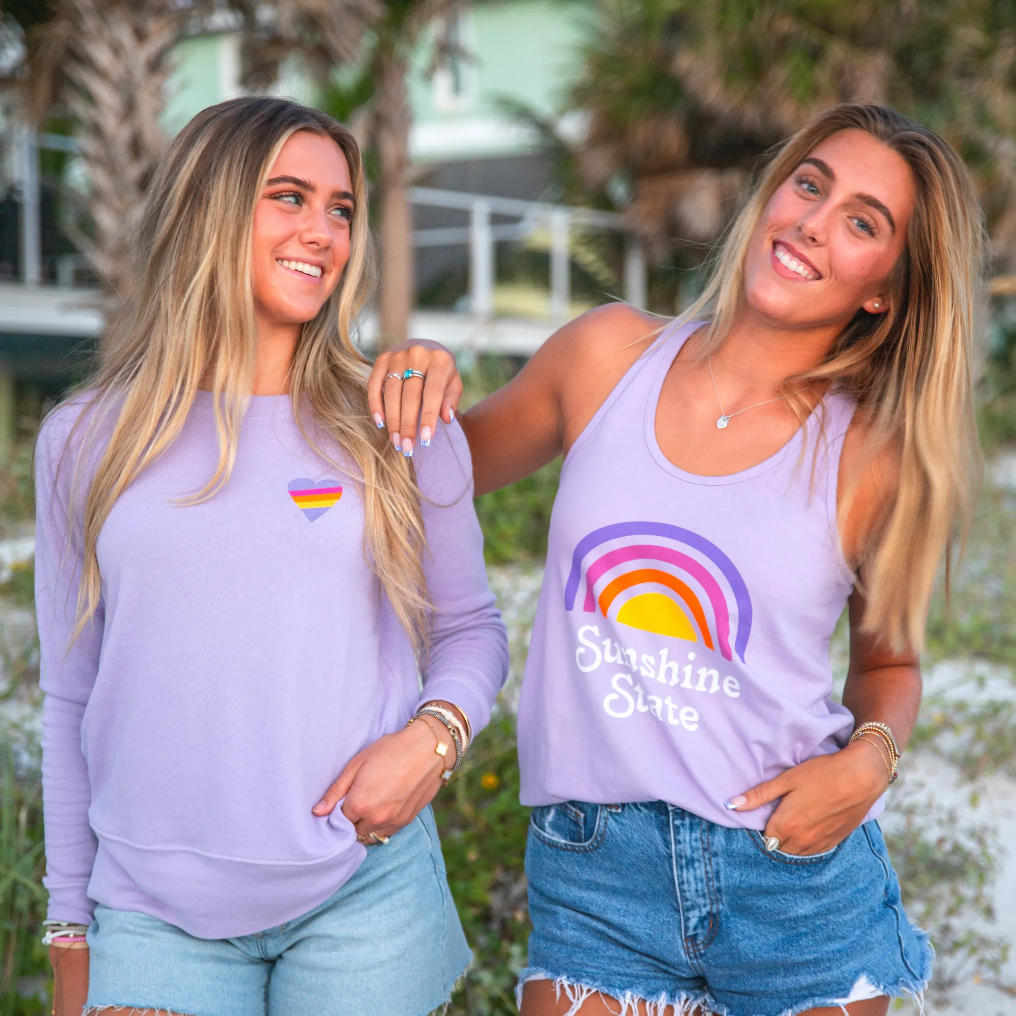 RAINBOW FLOWY TANK - LAVENDER