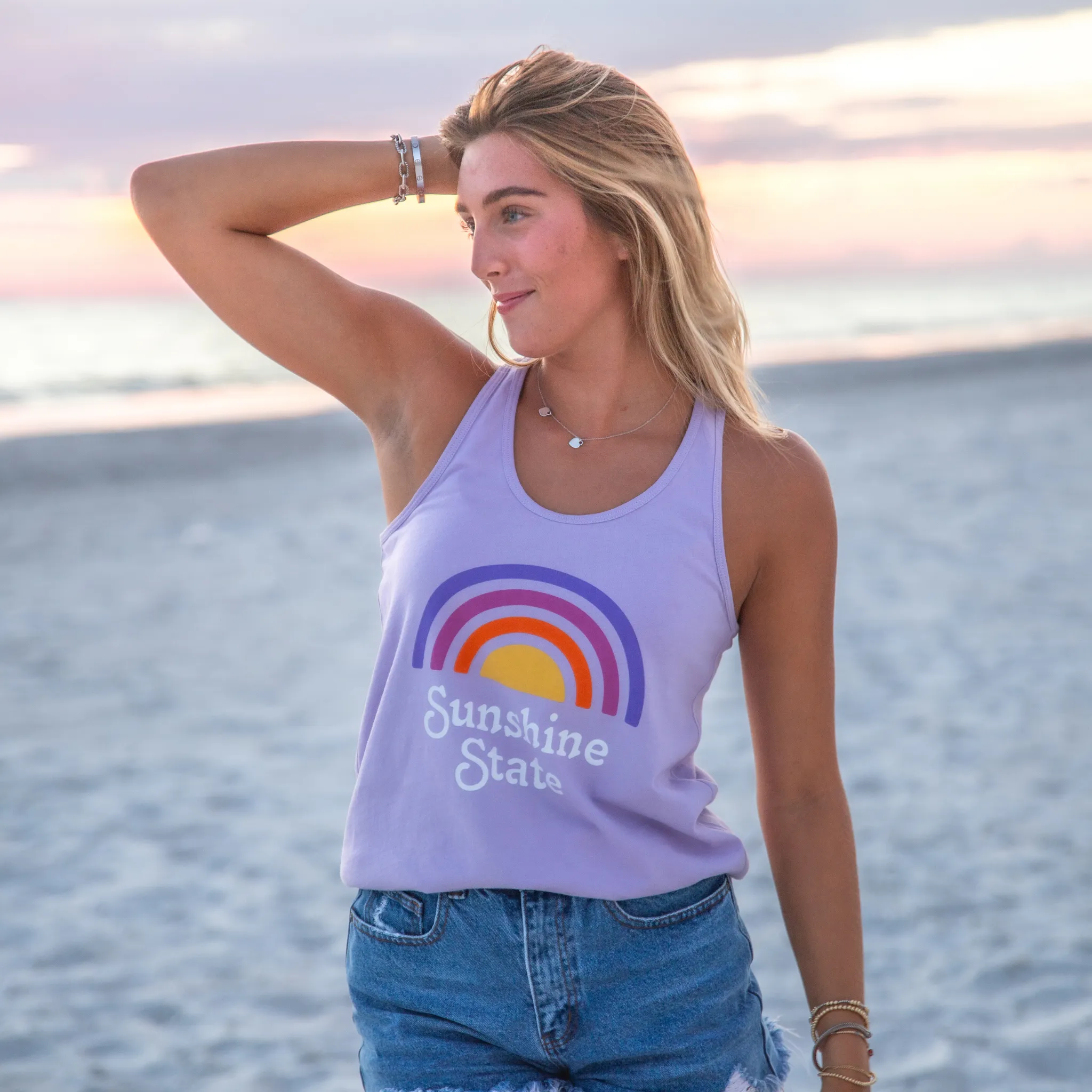 RAINBOW FLOWY TANK - LAVENDER