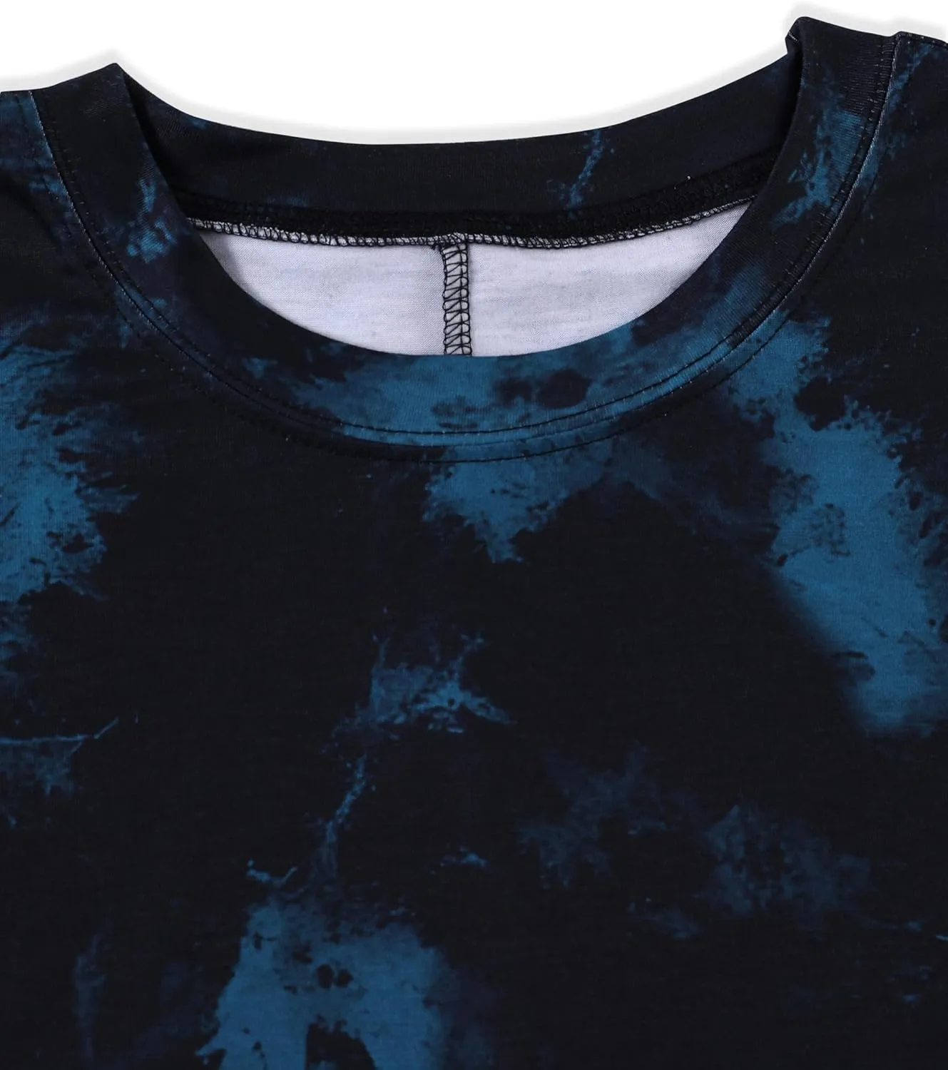 Remidoo Womens Oversized Crop Top Tie Dye Shirt Crewneck Short Sleeve T-Shirt