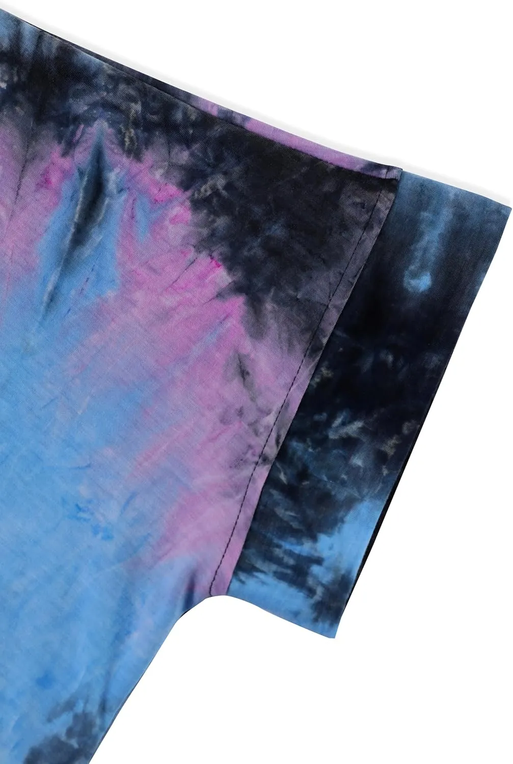 Remidoo Womens Oversized Crop Top Tie Dye Shirt Crewneck Short Sleeve T-Shirt