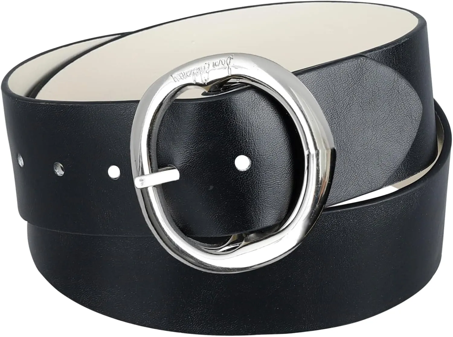 Sam Edelman Women's Two-in-One Reversible Center Bar Buckle Belt, Black Centerbar, Small
