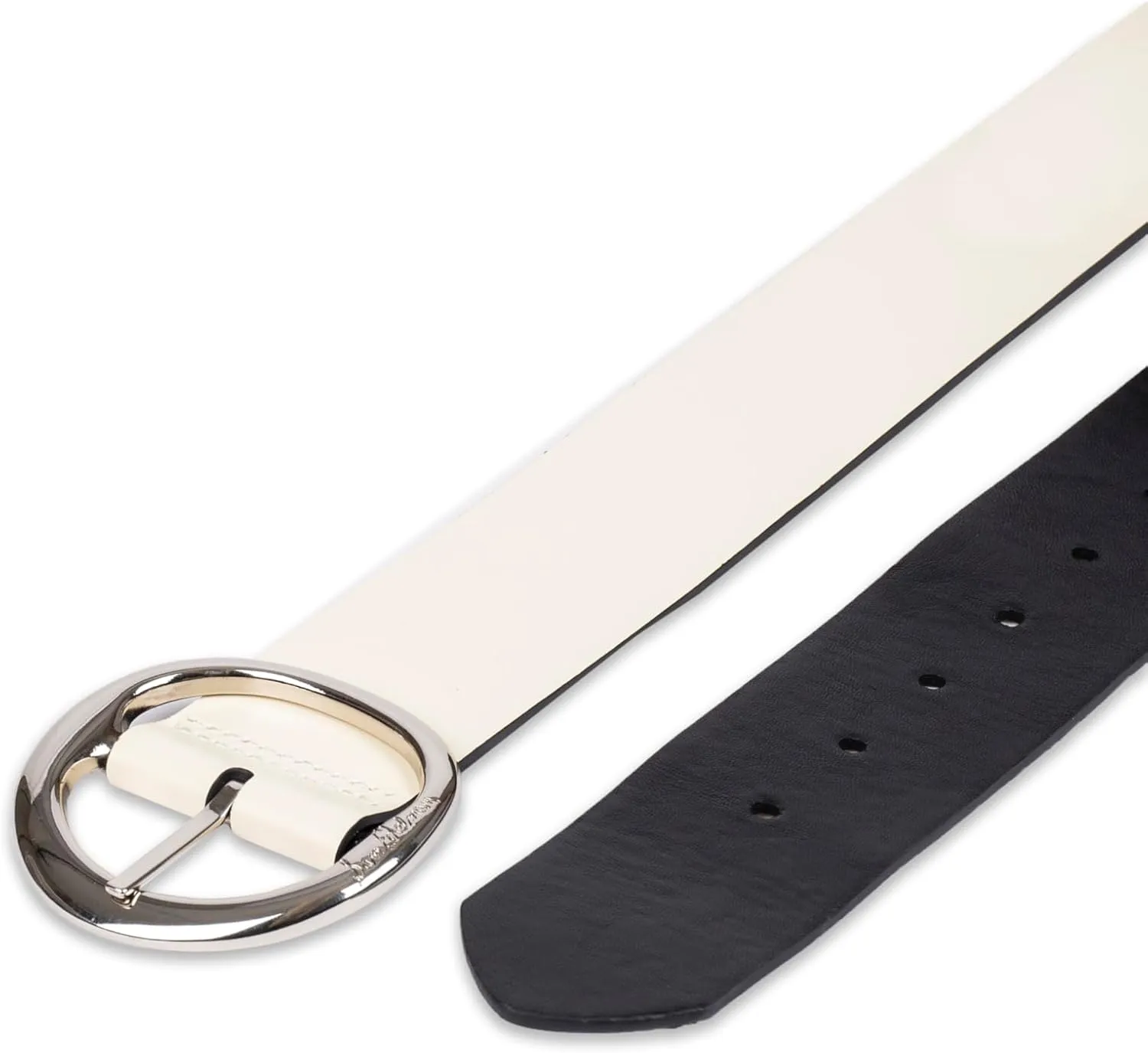 Sam Edelman Women's Two-in-One Reversible Center Bar Buckle Belt, Black Centerbar, Small