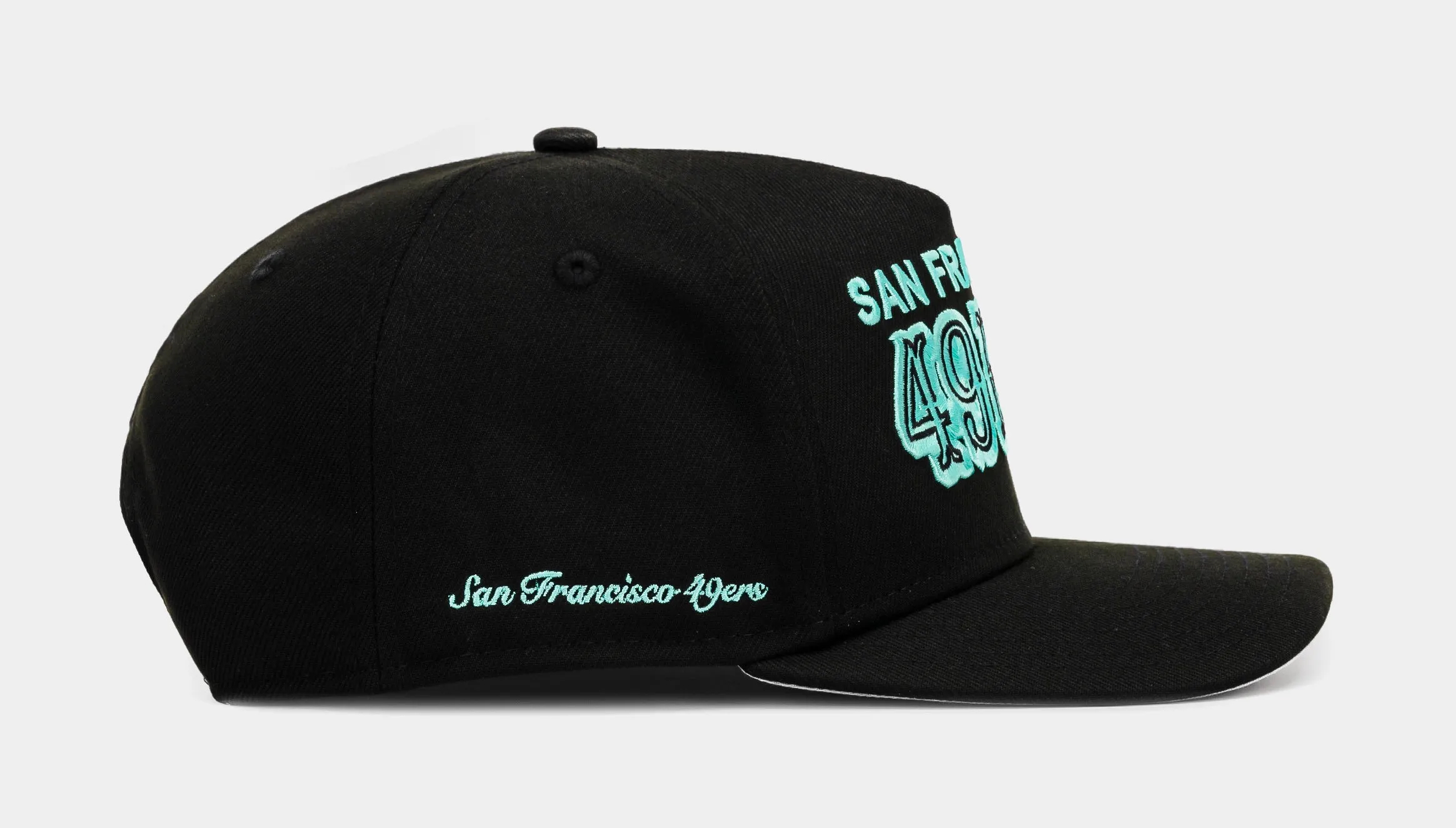Shoe Palace Exclusive San Francisco 49ers Curved Mint 950AF Snapback Mens Hat (Black/Mint)