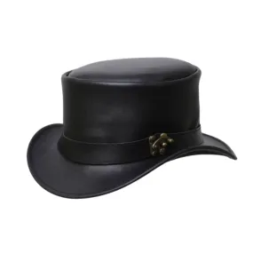Side Lock Style Leather Top Hat
