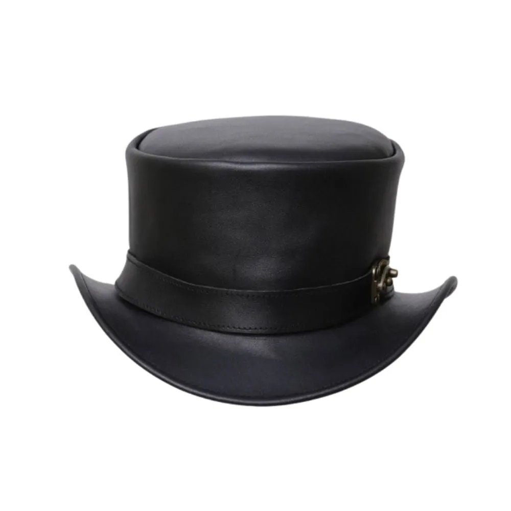 Side Lock Style Leather Top Hat