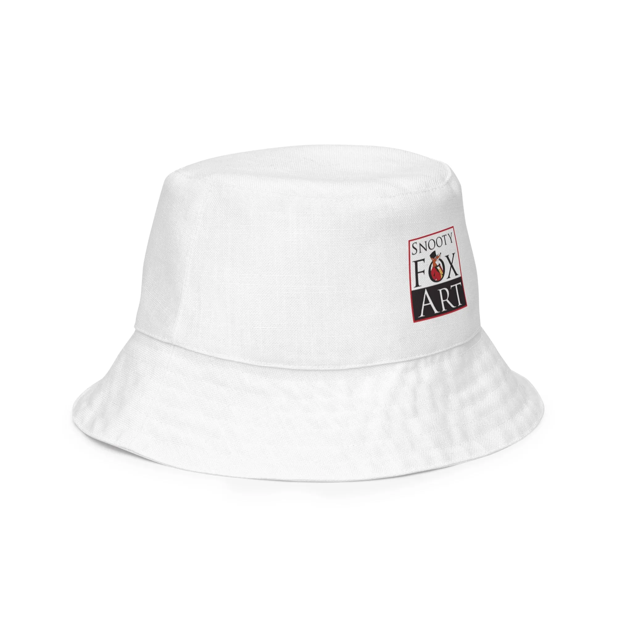 Snooty Fox Art Reversible Bucket Hat - Skylight / White
