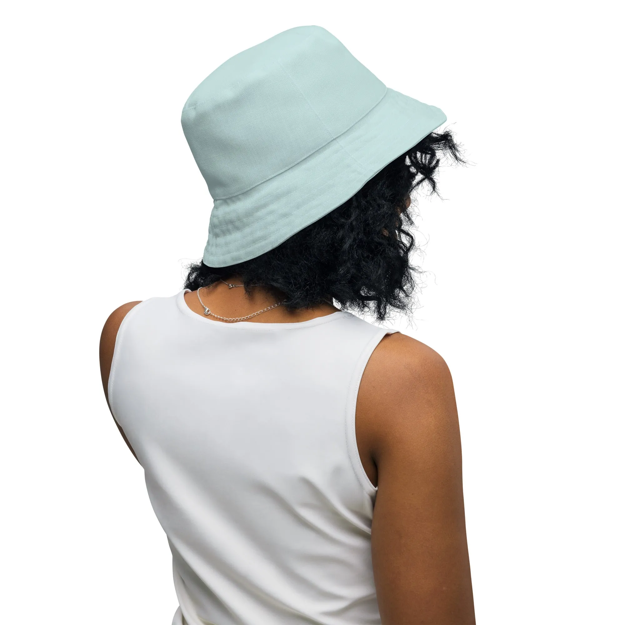 Snooty Fox Art Reversible Bucket Hat - Skylight / White