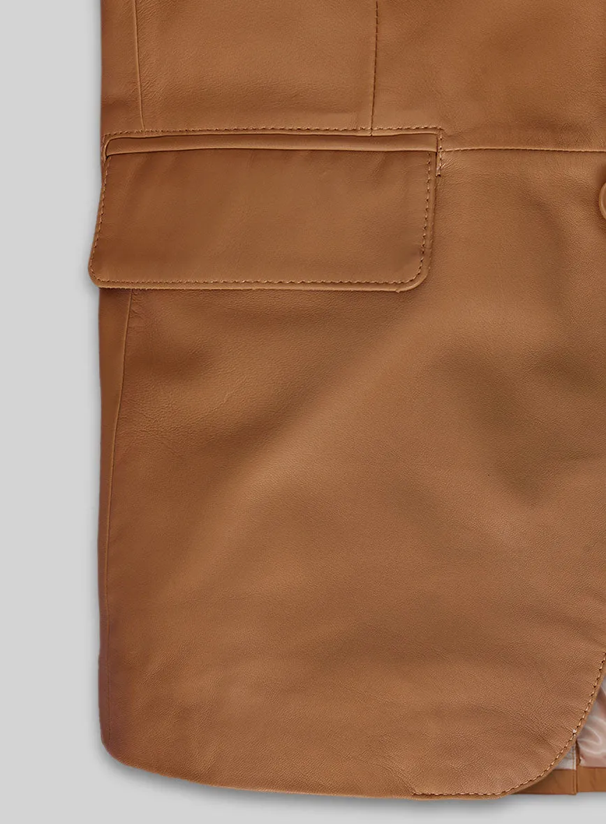 Soft Bella Brown Leather Blazer