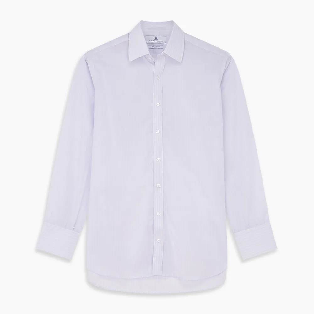 Soft Lilac Stripe Cotton Regular Fit Mayfair Shirt