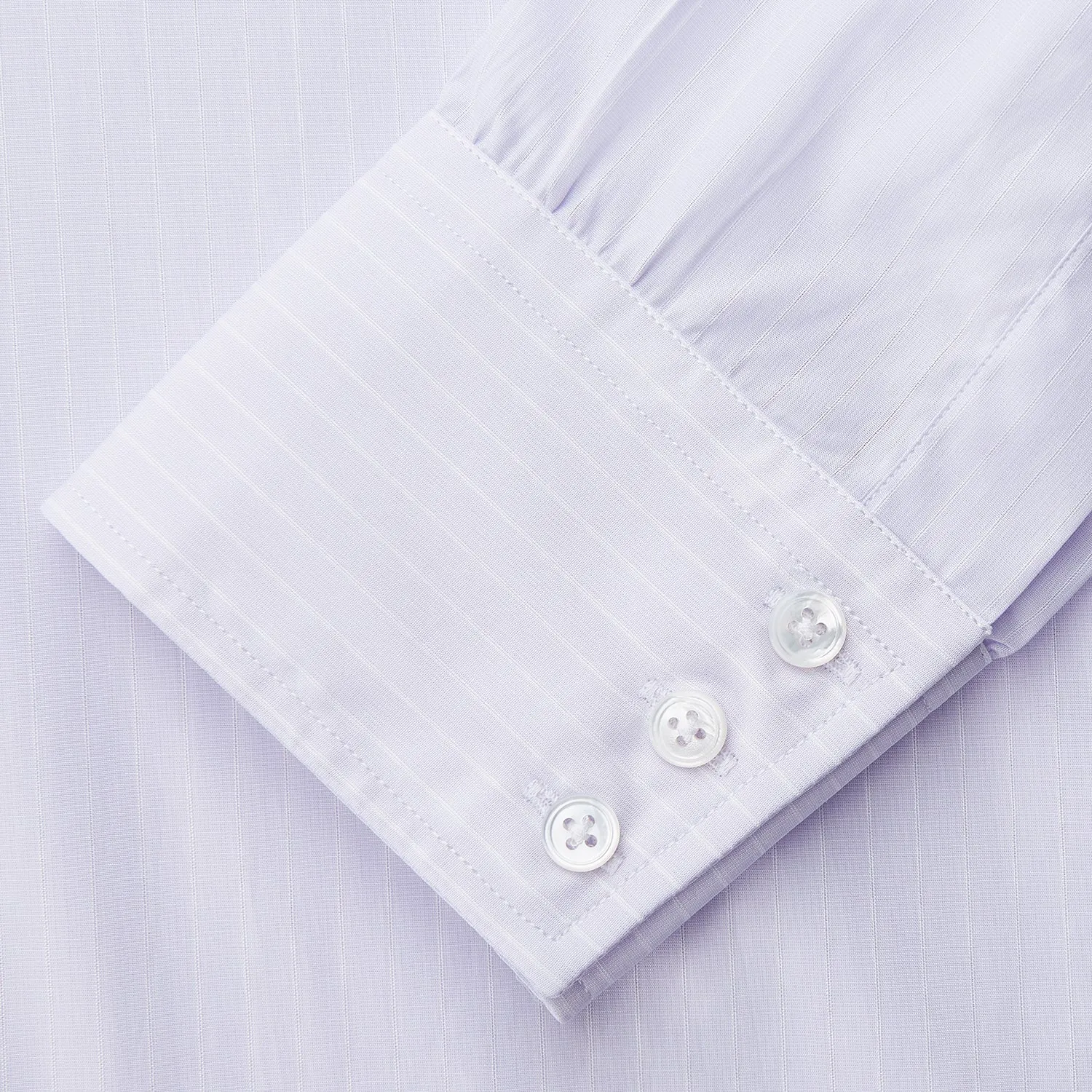Soft Lilac Stripe Cotton Regular Fit Mayfair Shirt