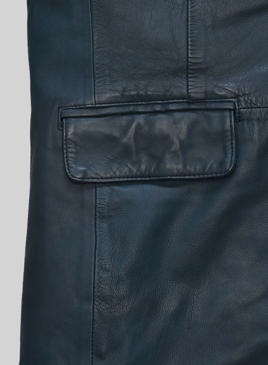 Soft Winsor Blue Washed & Wax Leather Blazer