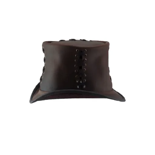 Stove Pipe Leather Top Hat