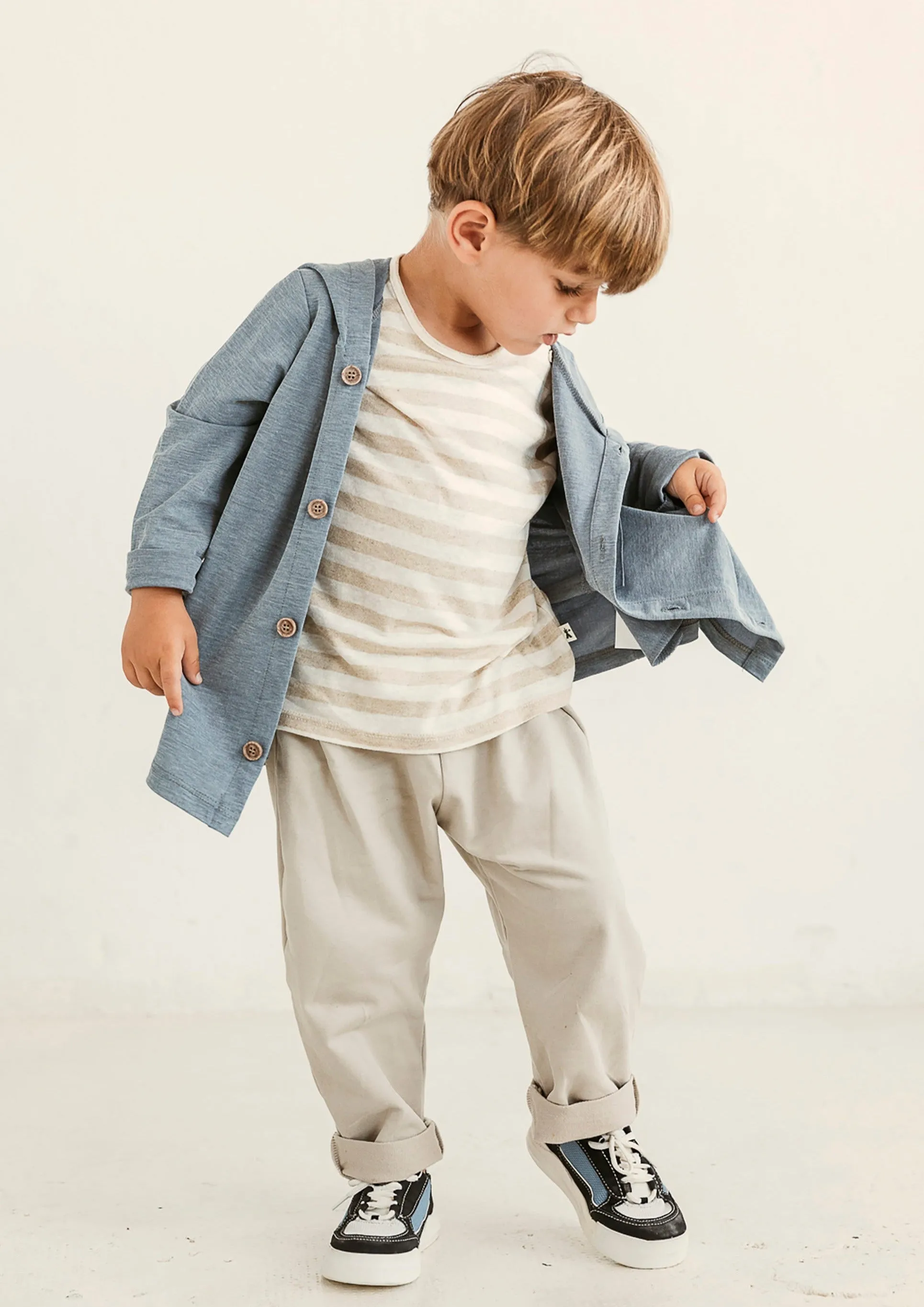 STRETCHY PULL-UP  PANTS - SAND