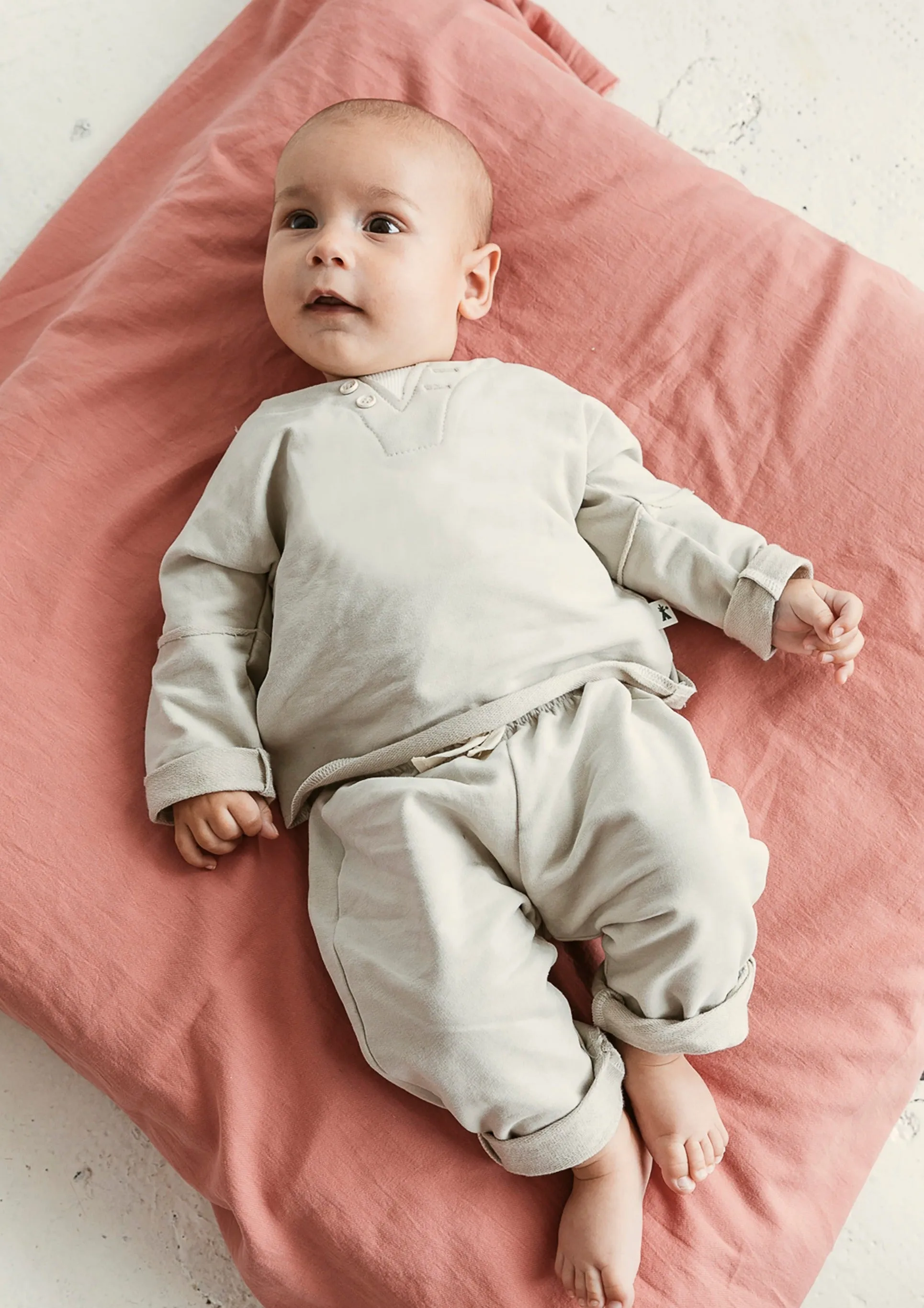 STRETCHY PULL-UP  PANTS - SAND