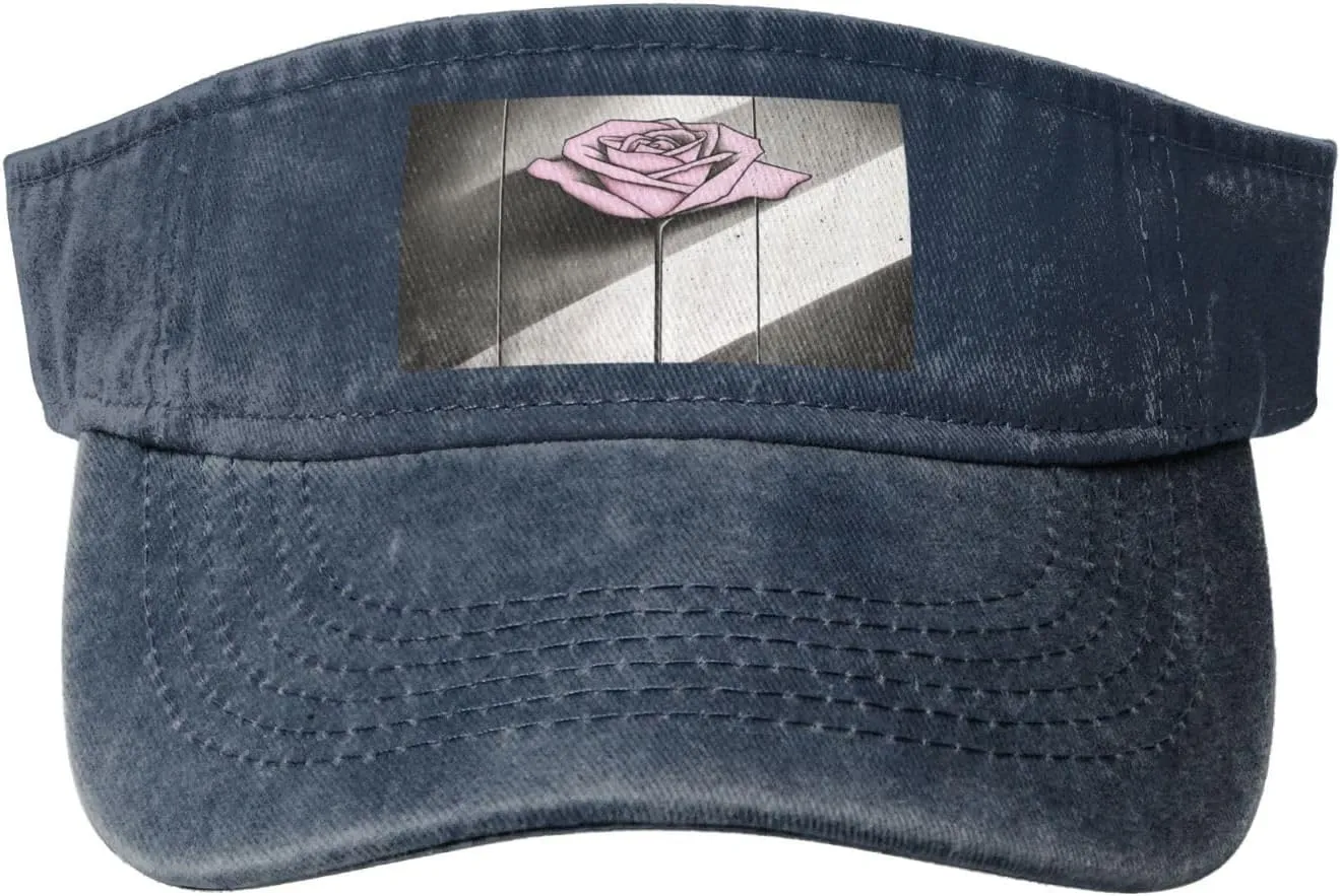 Stylish Sun Hat for Women-Wide Brim Visor Cap, Perfect for Summer, Golf, and Gardening Bright Roses Black