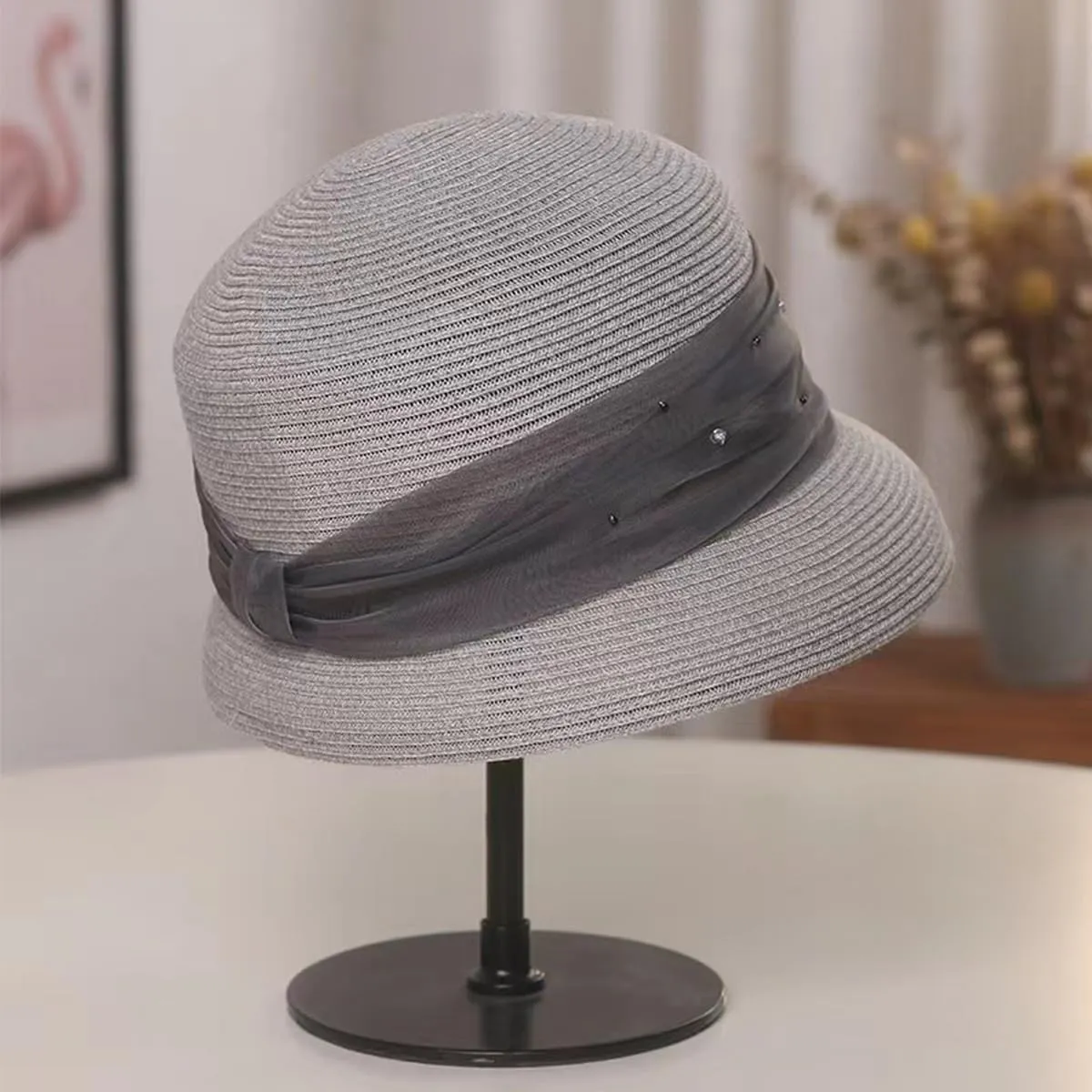 Summer Floppy Cloche Straw Sun Hats for Women Beach Foldable Bucket Hat Gift
