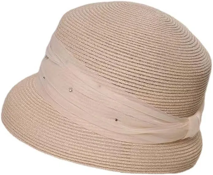 Summer Floppy Cloche Straw Sun Hats for Women Beach Foldable Bucket Hat Gift