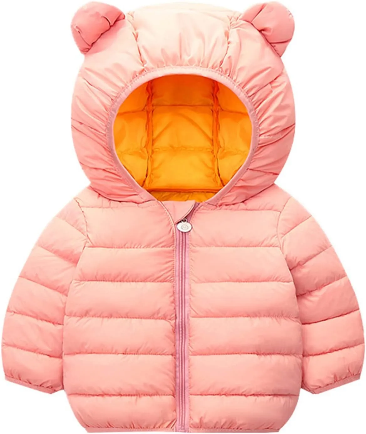 Toddler Puffer Jacket Winter Coat for Kids Bear Ears Hooded Down Jacket Coat Baby Girl Light Windproof Padded Outwear