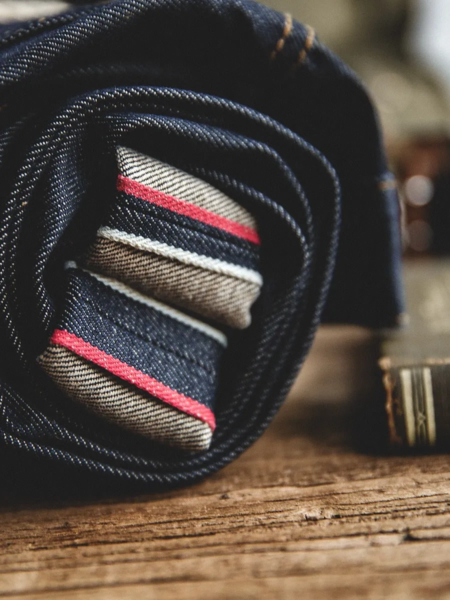 Tooling Retro Casual Pure Denim Straight Heavy Men's Jeans