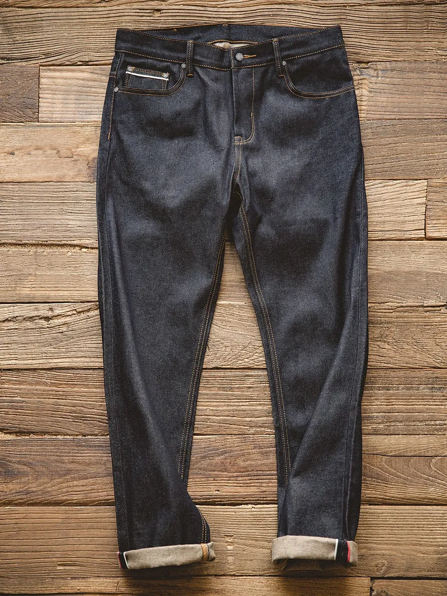 Tooling Retro Casual Pure Denim Straight Heavy Men's Jeans