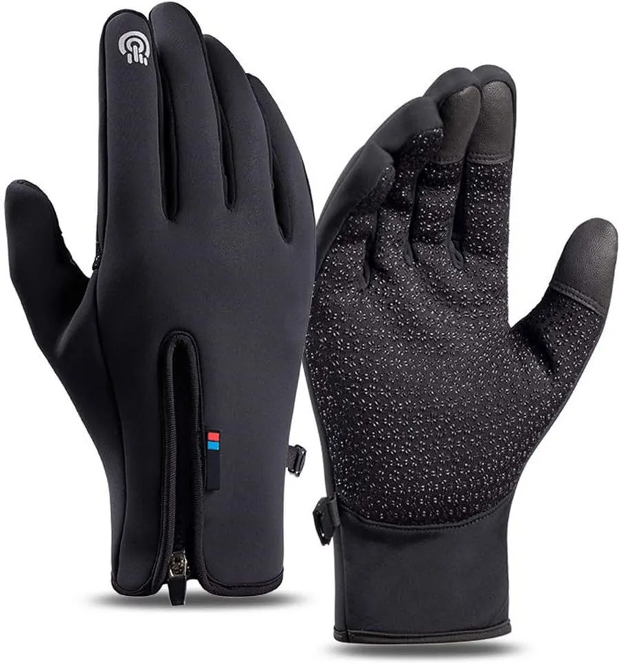 Touchscreen Winter Gloves Cold Skiing Waterproof Warm Snow Gloves For Men And Women,Black L