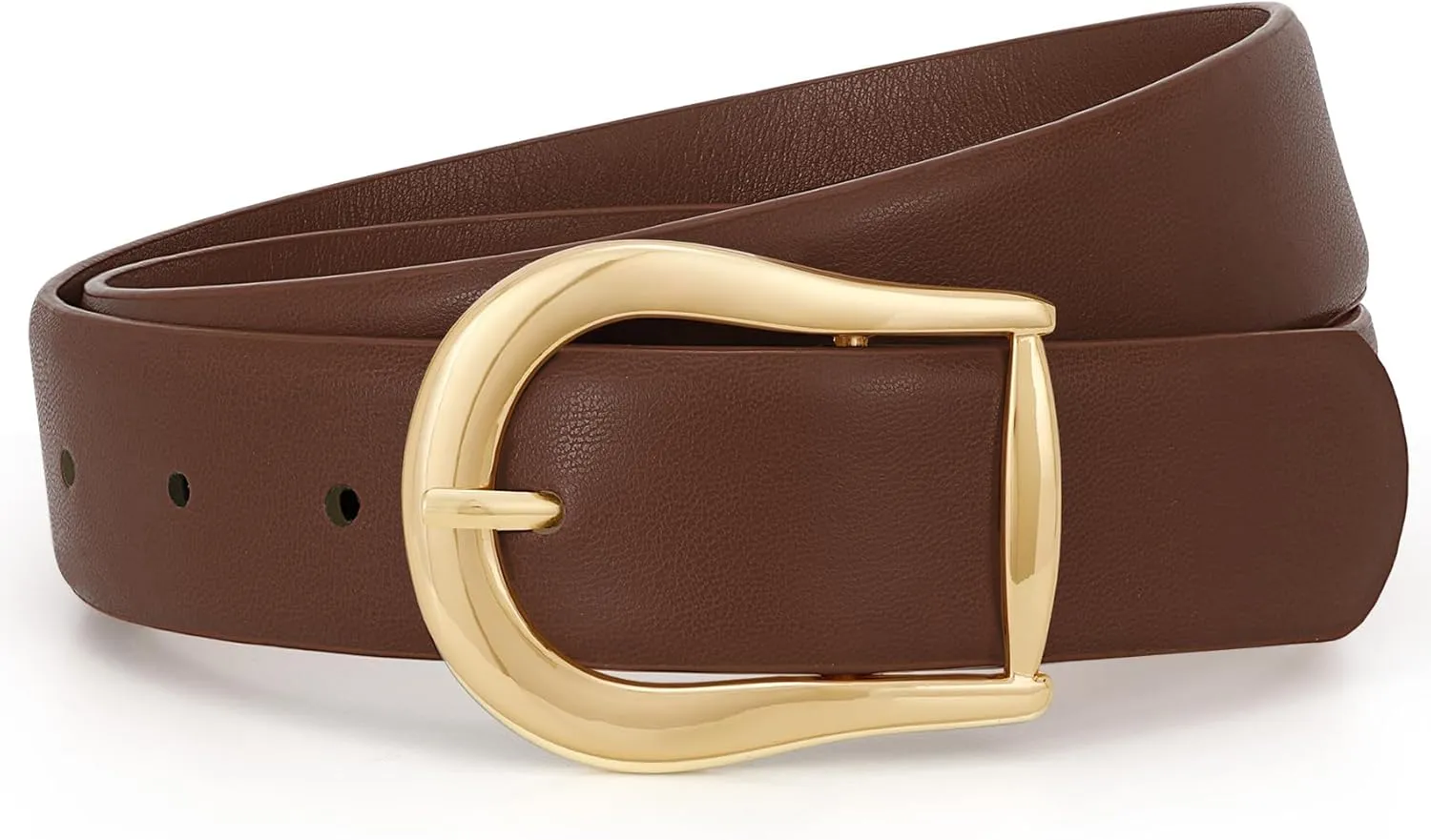 WHIPPY Women's Leather Belt for Jeans Pants Dresses Casual Fashion Waist Belt with Gold Buckle