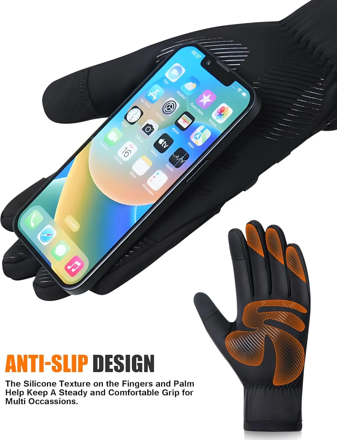 Winter Gloves for Men Women, Extended Wrist Cuff Thermal Gloves Men