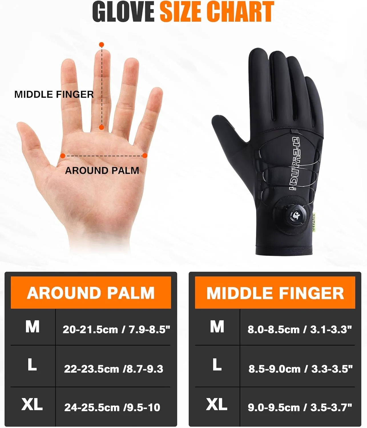 Winter Gloves for Men Women, Extended Wrist Cuff Thermal Gloves Men