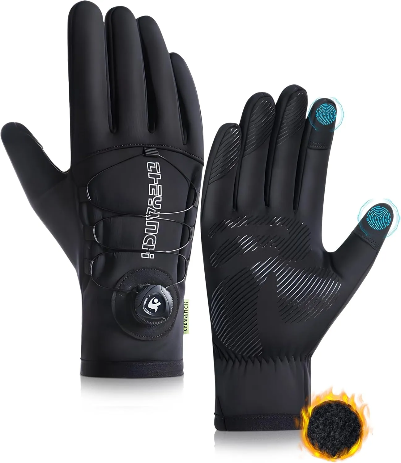 Winter Gloves for Men Women, Extended Wrist Cuff Thermal Gloves Men