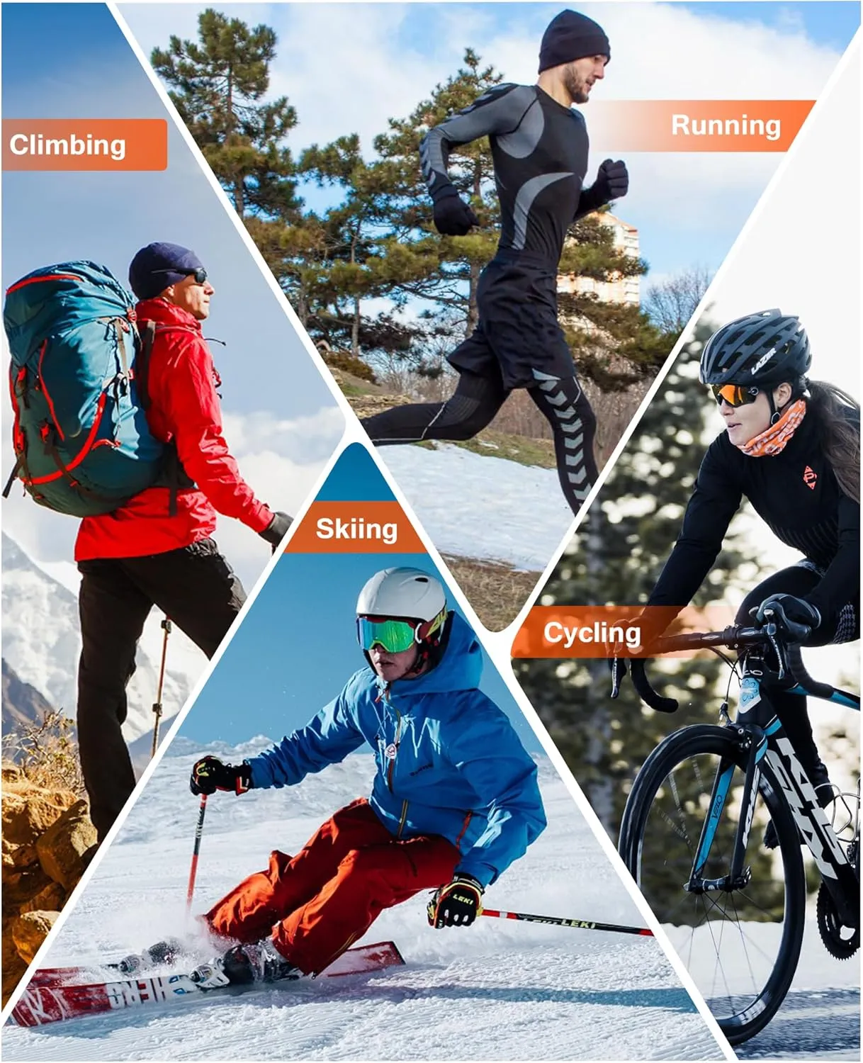 Winter Gloves for Men Women, Extended Wrist Cuff Thermal Gloves Men