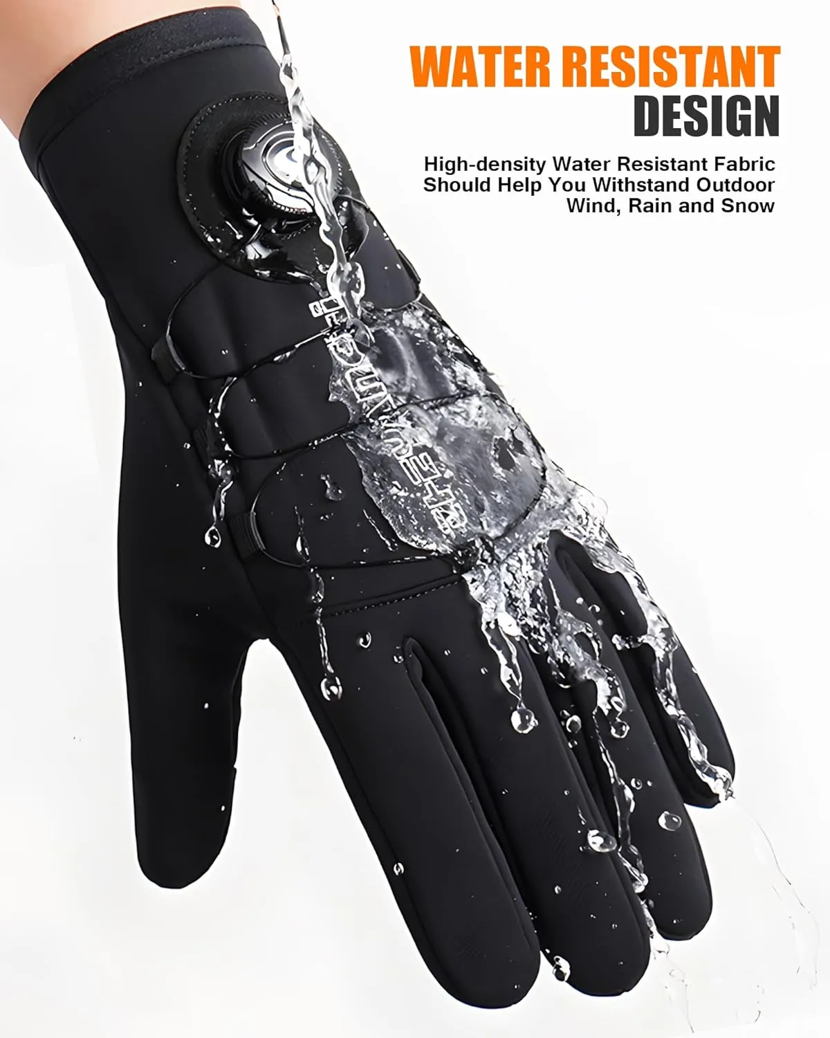 Winter Gloves for Men Women, Extended Wrist Cuff Thermal Gloves Men