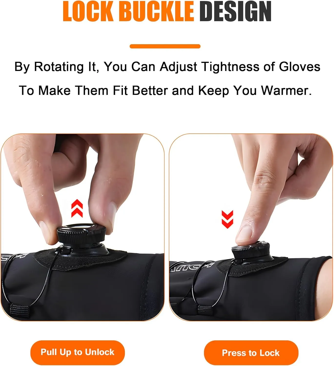 Winter Gloves for Men Women, Extended Wrist Cuff Thermal Gloves Men