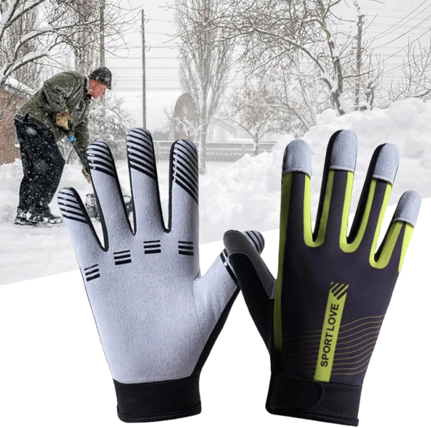 Winter Gloves Touch Screen Water Resistant Windproof Thermal Gloves Warm Anti-Slip for Running Cycling Driving Hiking for Men Women