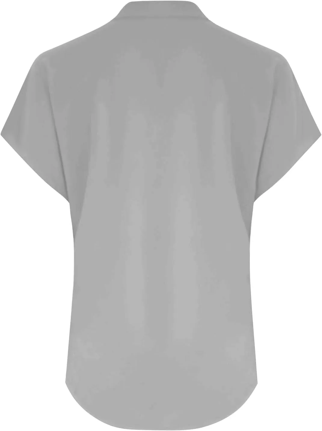 Women's Button Down Linen Shirt Short Sleeve V-Neck Tee Solid Color Casual Blouse Lightweight and Breathable Tops